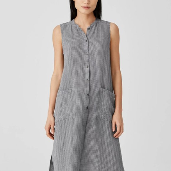 Eileen Fisher Puckered Organic Linen Long Shirt Size PP - Picture 4 of 8